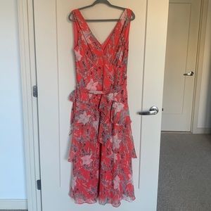 White House Black Market Pink Floral Maxi Dress